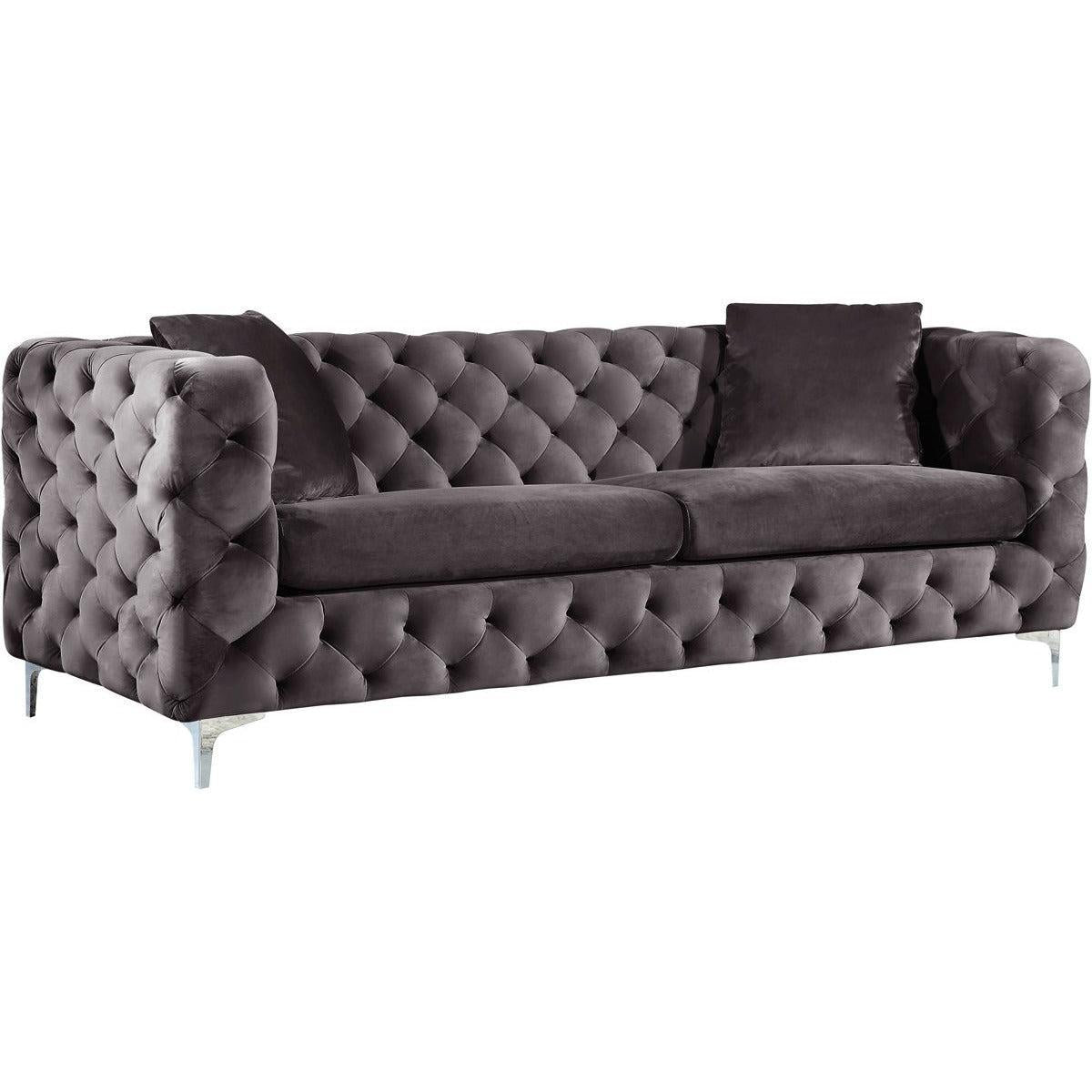 Meridian Furniture Scarlett Grey Velvet SofaMeridian Furniture - Sofa - Minimal And Modern - 1