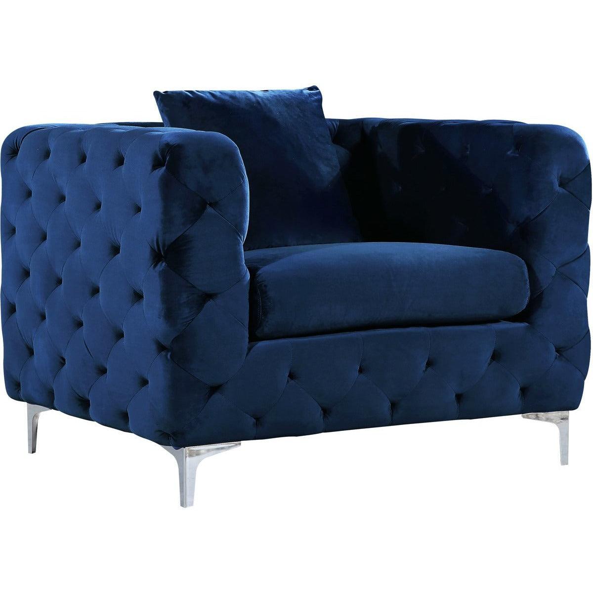 Meridian Furniture Scarlett Navy Velvet ChairMeridian Furniture - Chair - Minimal And Modern - 1