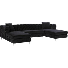 Meridian Furniture Gail Black Velvet 3pc. SectionalMeridian Furniture - 3pc. Sectional - Minimal And Modern - 1