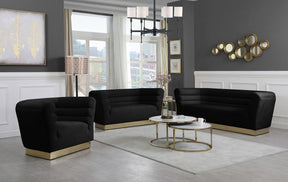 Meridian Furniture Bellini Black Velvet Loveseat