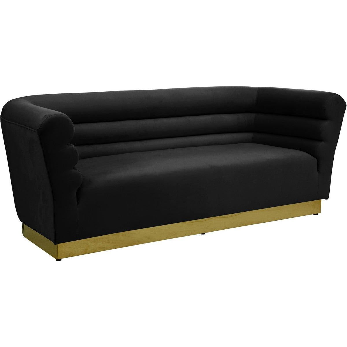Meridian Furniture Bellini Black Velvet SofaMeridian Furniture - Sofa - Minimal And Modern - 1