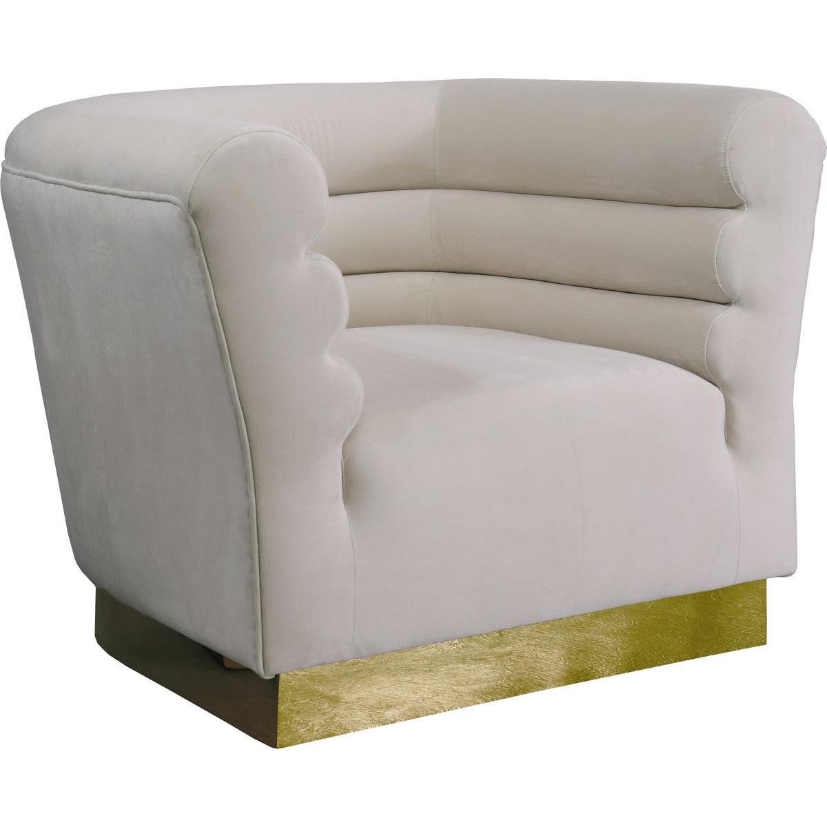 Meridian Furniture Bellini Cream Velvet ChairMeridian Furniture - Chair - Minimal And Modern - 1