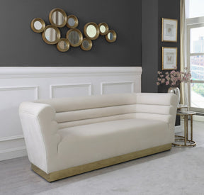 Meridian Furniture Bellini Cream Velvet Sofa