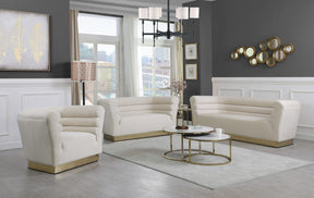 Meridian Furniture Bellini Cream Velvet Sofa