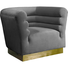 Meridian Furniture Bellini Grey Velvet ChairMeridian Furniture - Chair - Minimal And Modern - 1