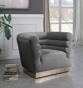 Meridian Furniture Bellini Grey Velvet Chair