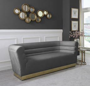Meridian Furniture Bellini Grey Velvet Sofa
