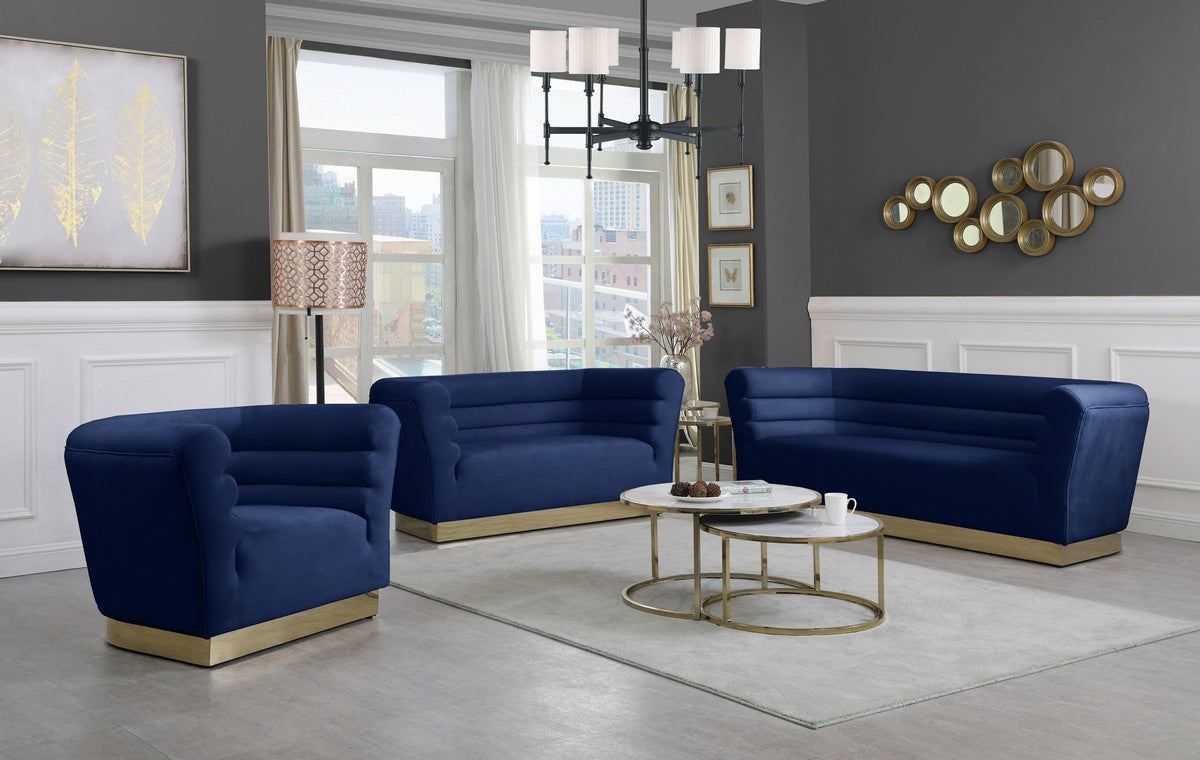 Meridian Furniture Bellini Navy Velvet Chair