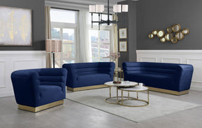 Meridian Furniture Bellini Navy Velvet Sofa