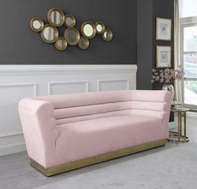Meridian Furniture Bellini Pink Velvet Sofa