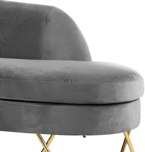 Meridian Furniture Serpentine Grey Velvet 3pc. Sectional