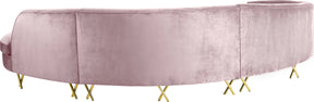 Meridian Furniture Serpentine Pink Velvet 3pc. Sectional