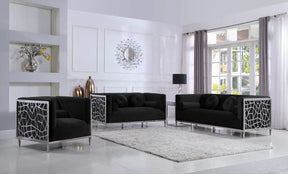 Meridian Furniture Opal Black Velvet Chair