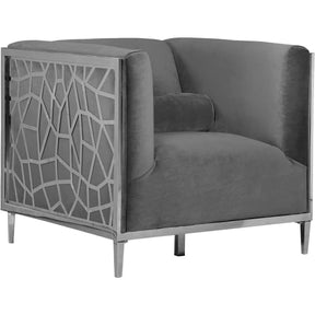 Meridian Furniture Opal Grey Velvet ChairMeridian Furniture - Chair - Minimal And Modern - 1