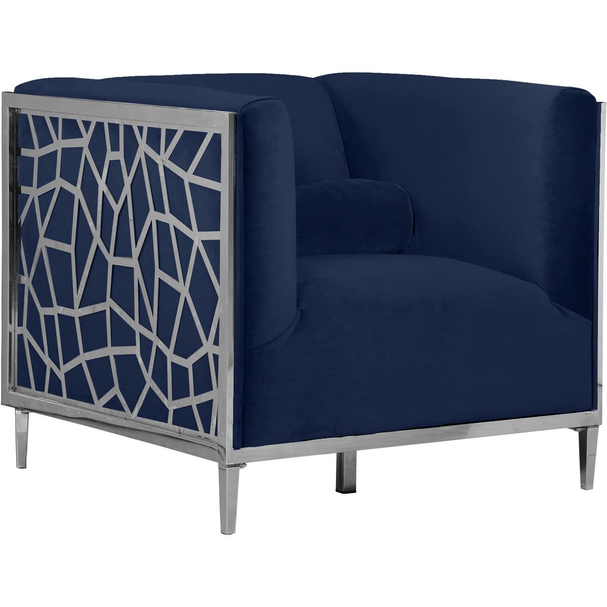 Meridian Furniture Opal Navy Velvet ChairMeridian Furniture - Chair - Minimal And Modern - 1