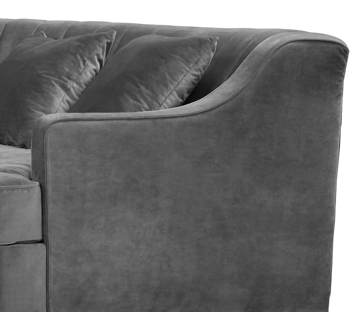 Meridian Furniture Jackson Grey Velvet 2pc. Sectional