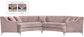 Meridian Furniture Jackson Pink Velvet 2pc. Sectional