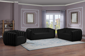 Meridian Furniture Dixie Black Velvet Loveseat