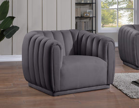 Meridian Furniture Dixie Grey Velvet Chair
