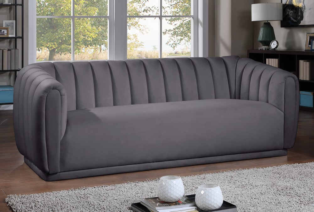 Meridian Furniture Dixie Grey Velvet Sofa