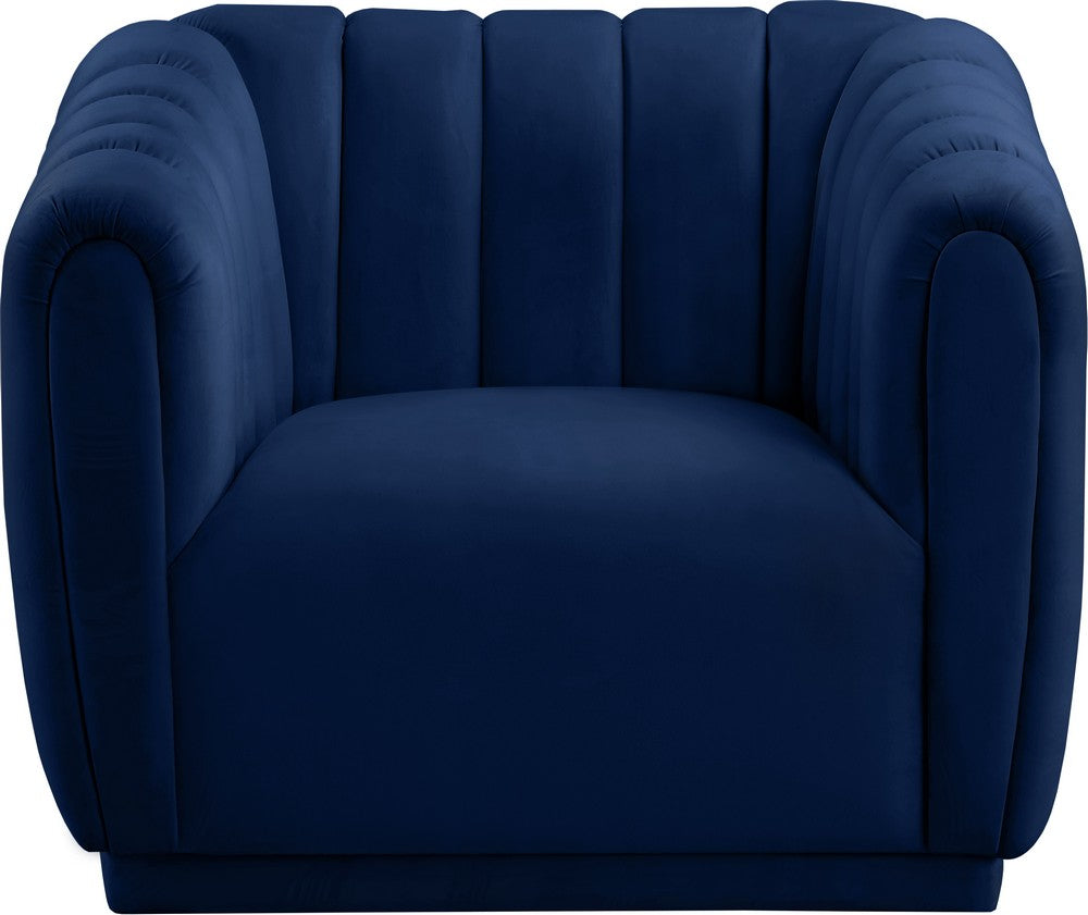 Meridian Furniture Dixie Navy Velvet Chair