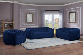 Meridian Furniture Dixie Navy Velvet Chair