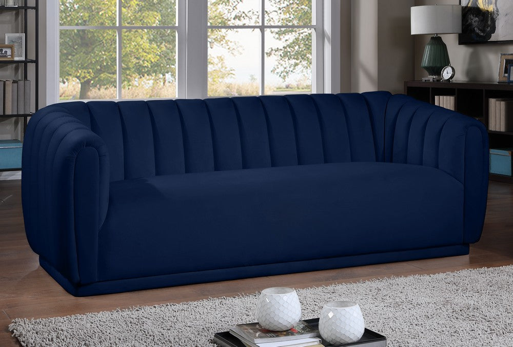 Meridian Furniture Dixie Navy Velvet Sofa