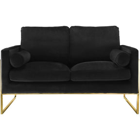 Meridian Furniture Mila Black Velvet Loveseat-Minimal & Modern