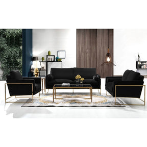 Meridian Furniture Mila Black Velvet Loveseat-Minimal & Modern