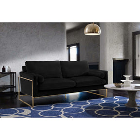 Meridian Furniture Mila Black Velvet Sofa-Minimal & Modern