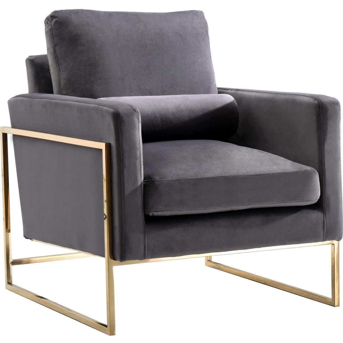 Meridian Furniture Mila Grey Velvet ChairMeridian Furniture - Chair - Minimal And Modern - 1