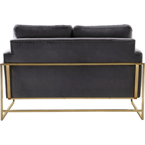 Meridian Furniture Mila Grey Velvet Loveseat-Minimal & Modern