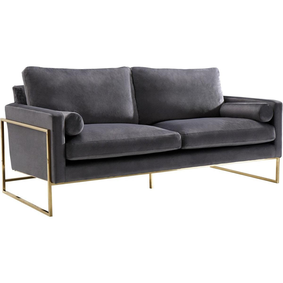 Meridian Furniture Mila Grey Velvet SofaMeridian Furniture - Sofa - Minimal And Modern - 1