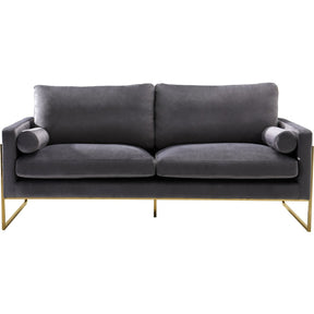 Meridian Furniture Mila Grey Velvet Sofa-Minimal & Modern