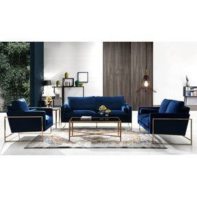 Meridian Furniture Mila Navy Velvet Loveseat-Minimal & Modern