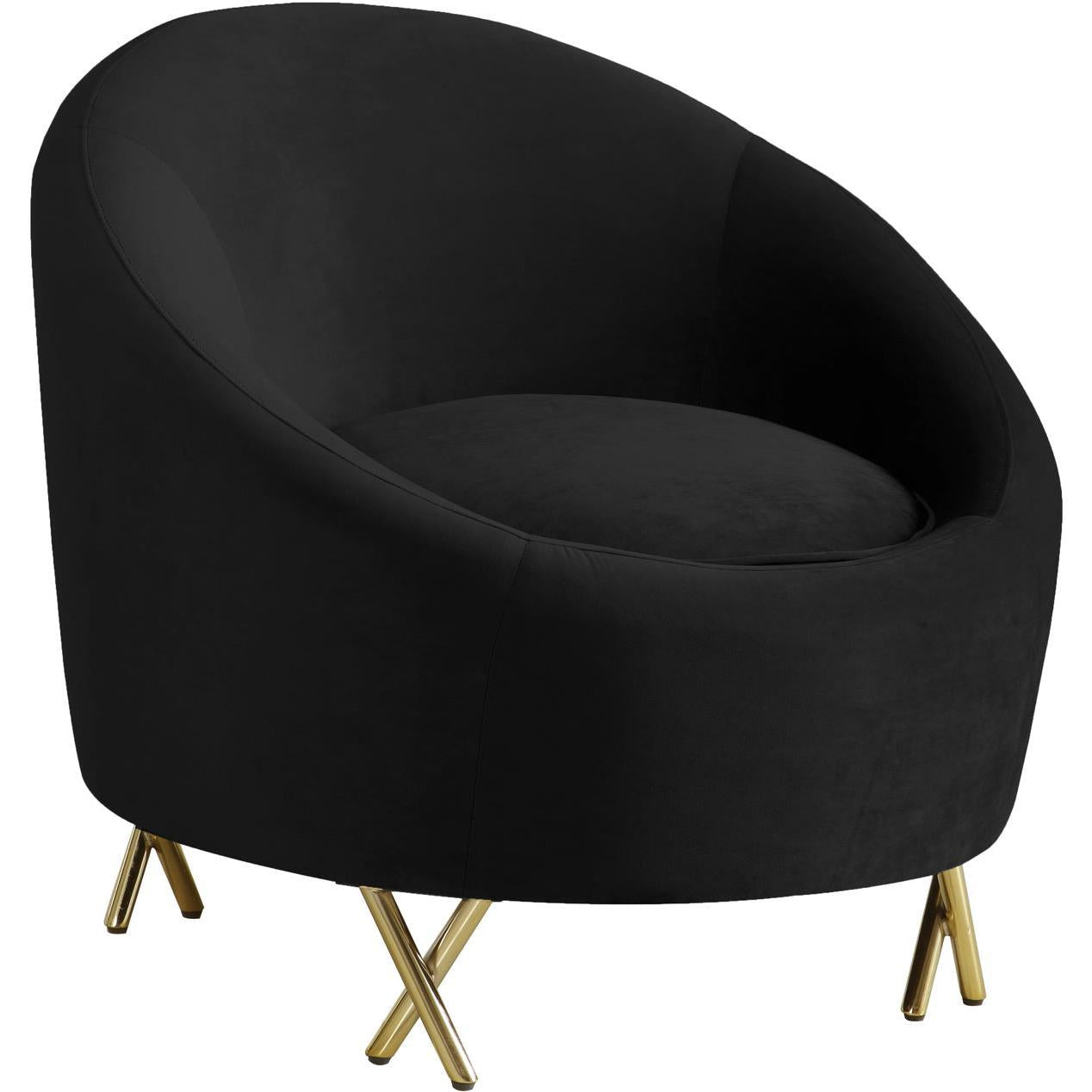 Meridian Furniture Serpentine Black Velvet ChairMeridian Furniture - Chair - Minimal And Modern - 1