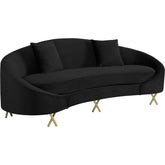 Meridian Furniture Serpentine Black Velvet SofaMeridian Furniture - Sofa - Minimal And Modern - 1