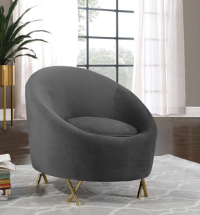 Meridian Furniture Serpentine Grey Velvet Chair
