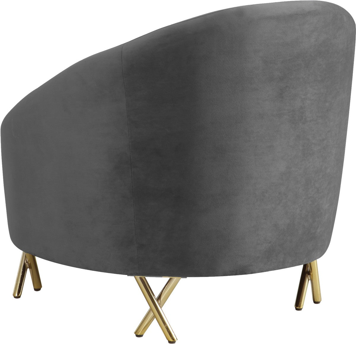 Meridian Furniture Serpentine Grey Velvet Chair