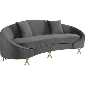 Meridian Furniture Serpentine Grey Velvet SofaMeridian Furniture - Sofa - Minimal And Modern - 1