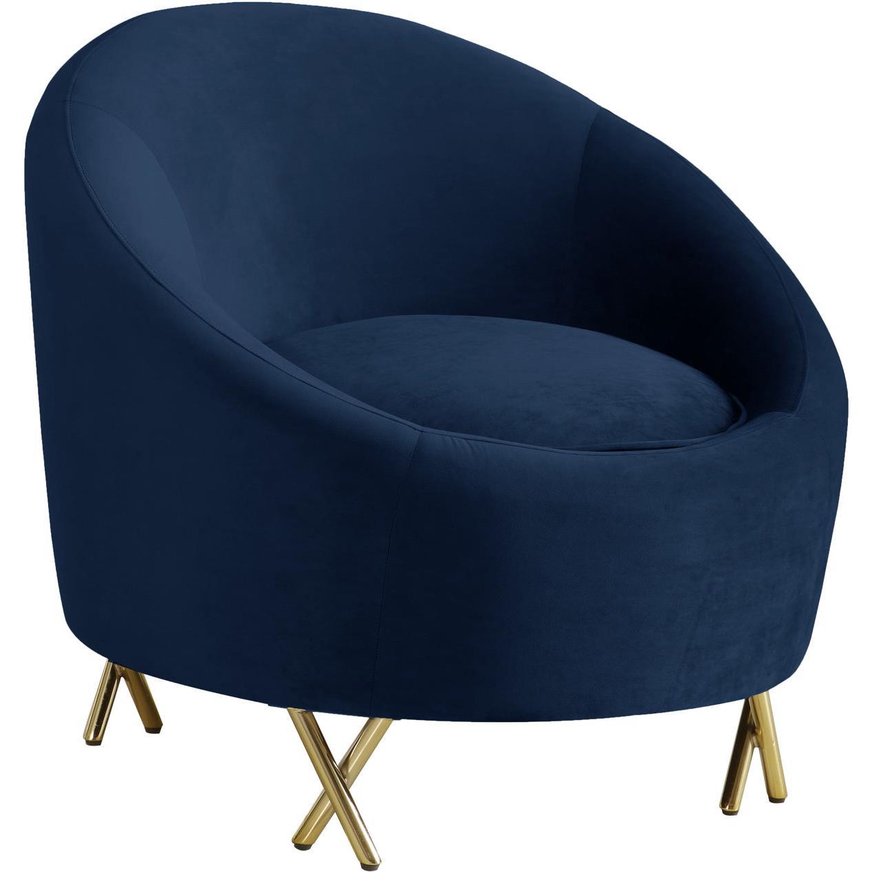 Meridian Furniture Serpentine Navy Velvet ChairMeridian Furniture - Chair - Minimal And Modern - 1