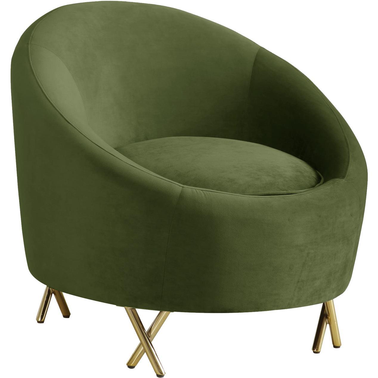 Meridian Furniture Serpentine Olive Velvet ChairMeridian Furniture - Chair - Minimal And Modern - 1