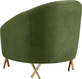 Meridian Furniture Serpentine Olive Velvet Chair