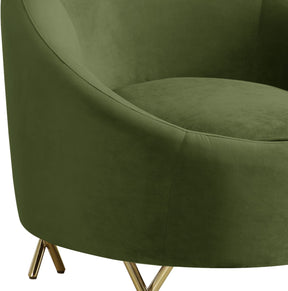Meridian Furniture Serpentine Olive Velvet Chair