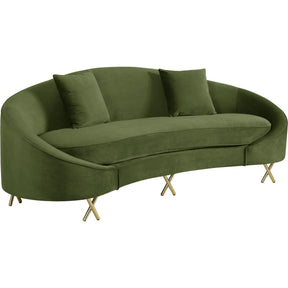 Meridian Furniture Serpentine Olive Velvet SofaMeridian Furniture - Sofa - Minimal And Modern - 1