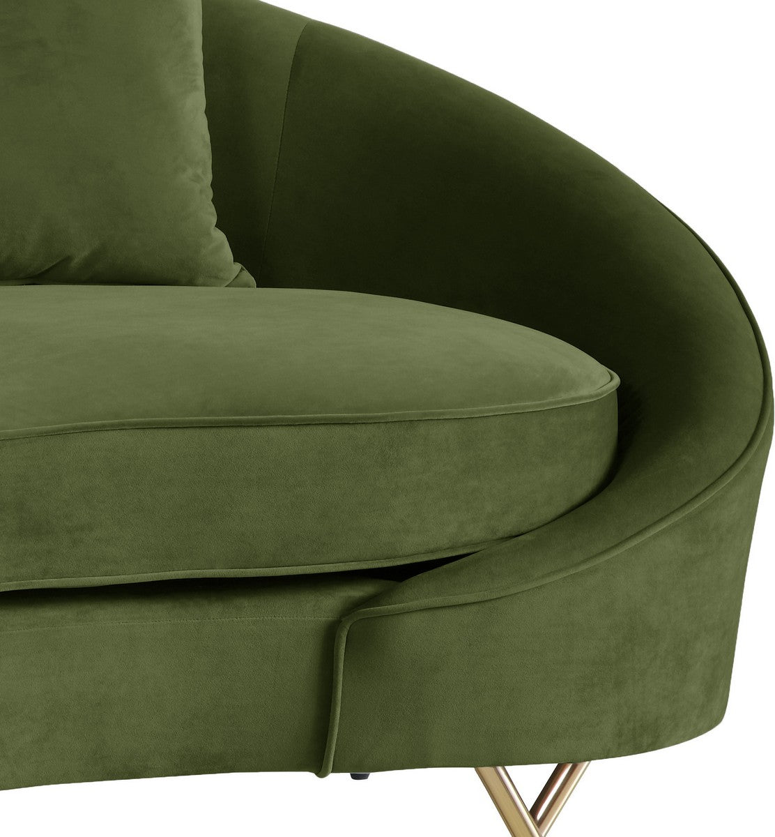 Meridian Furniture Serpentine Olive Velvet Sofa