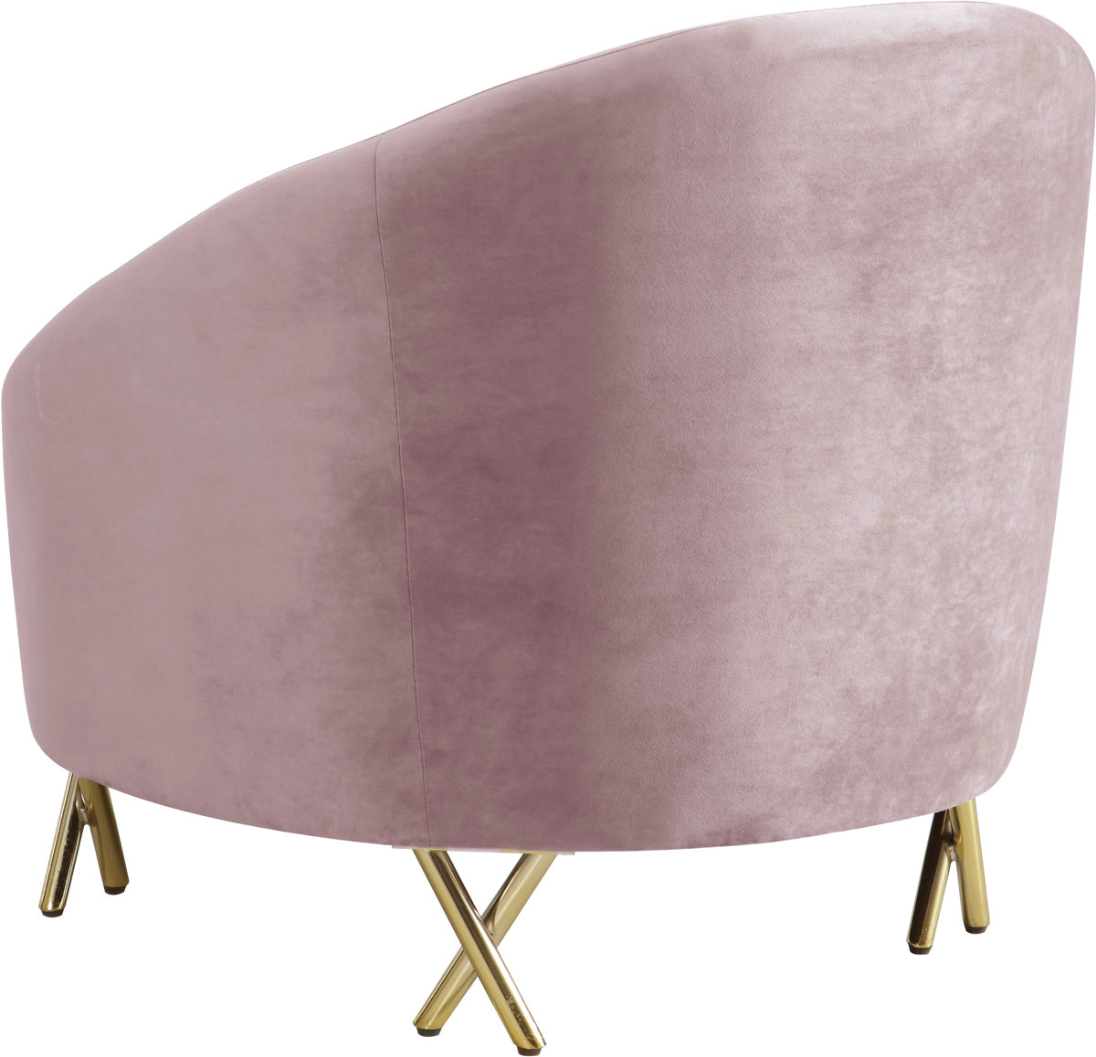 Meridian Furniture Serpentine Pink Velvet Chair