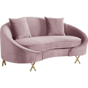 Meridian Furniture Serpentine Pink Velvet LoveseatMeridian Furniture - Loveseat - Minimal And Modern - 1