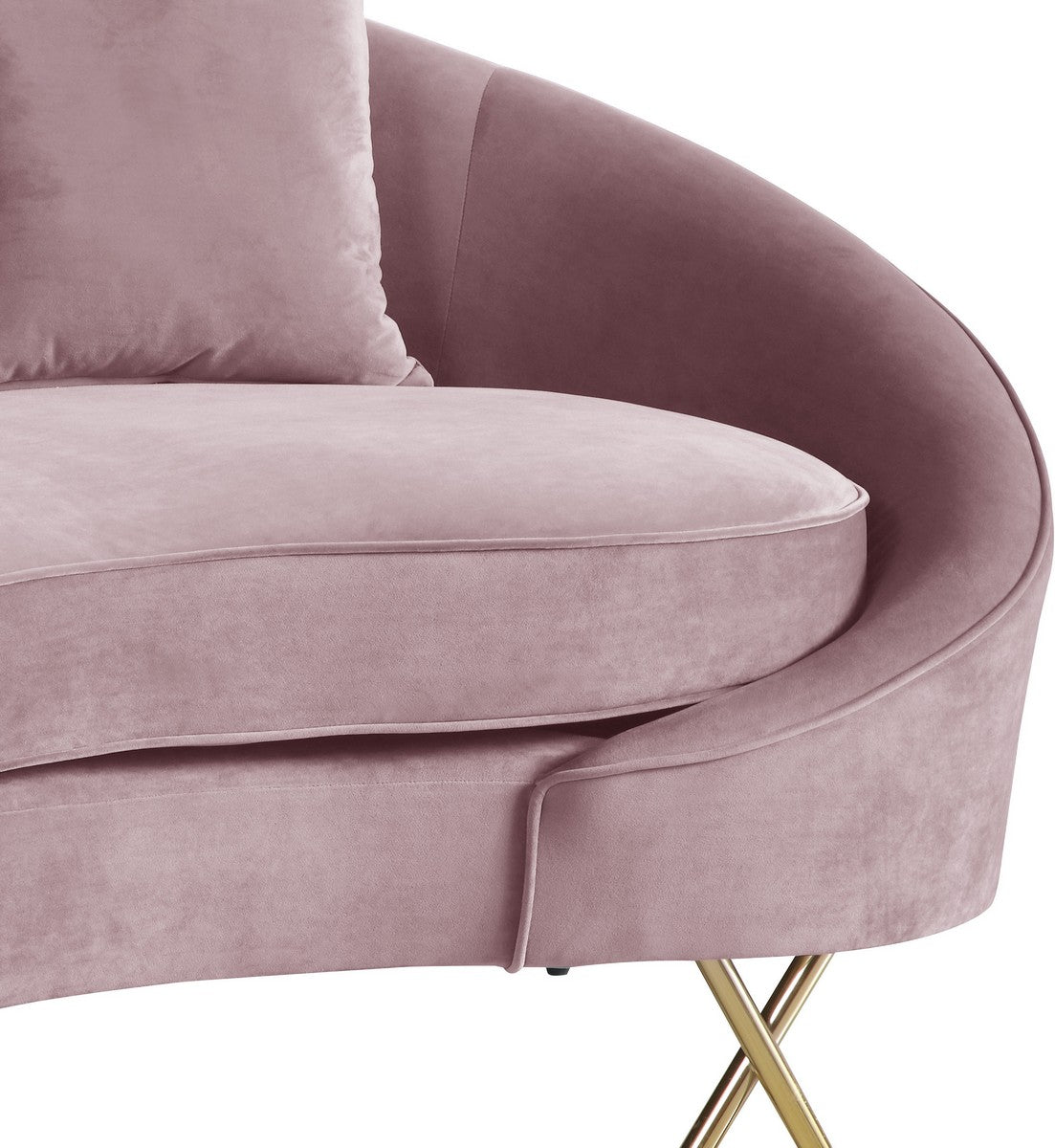Meridian Furniture Serpentine Pink Velvet Loveseat