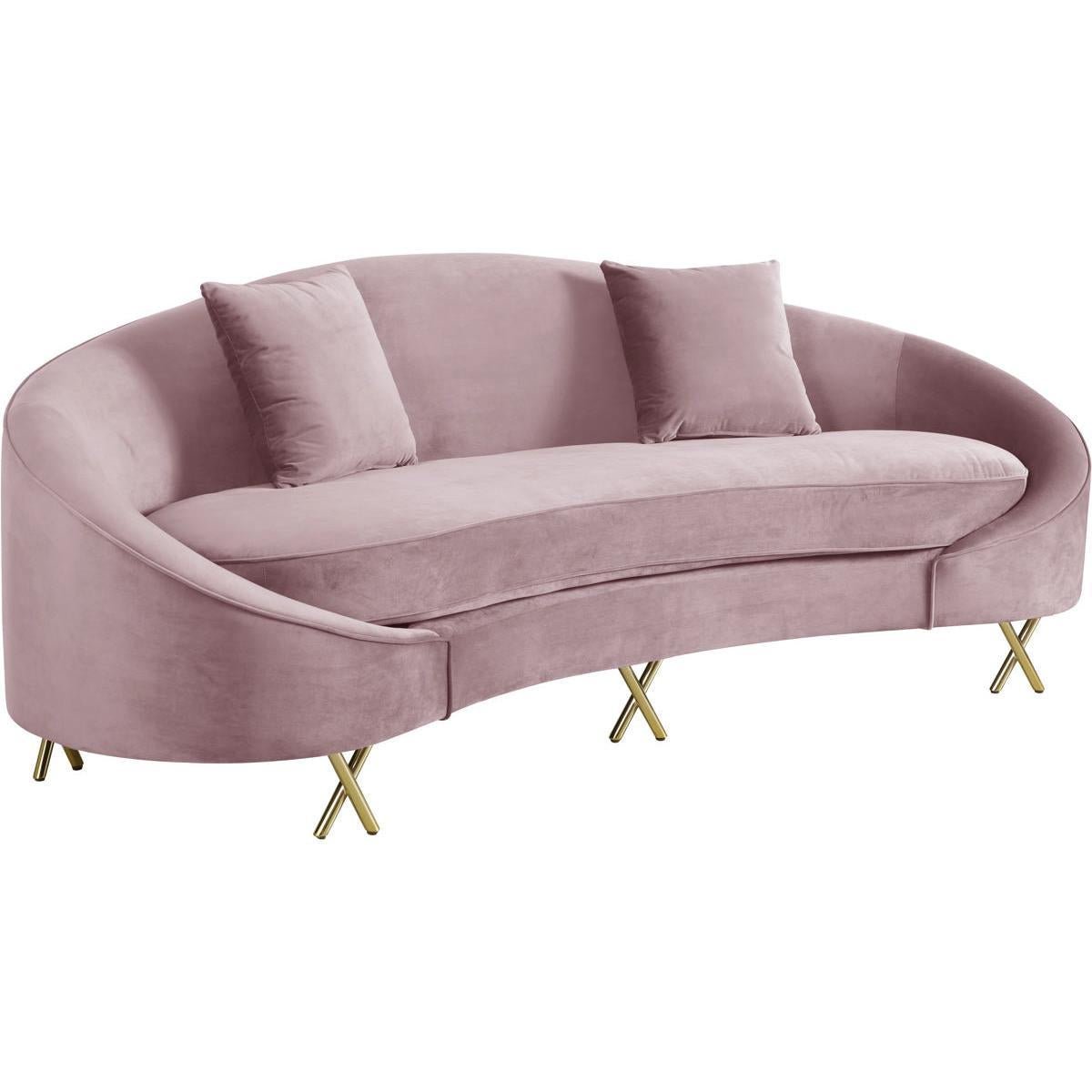 Meridian Furniture Serpentine Pink Velvet SofaMeridian Furniture - Sofa - Minimal And Modern - 1
